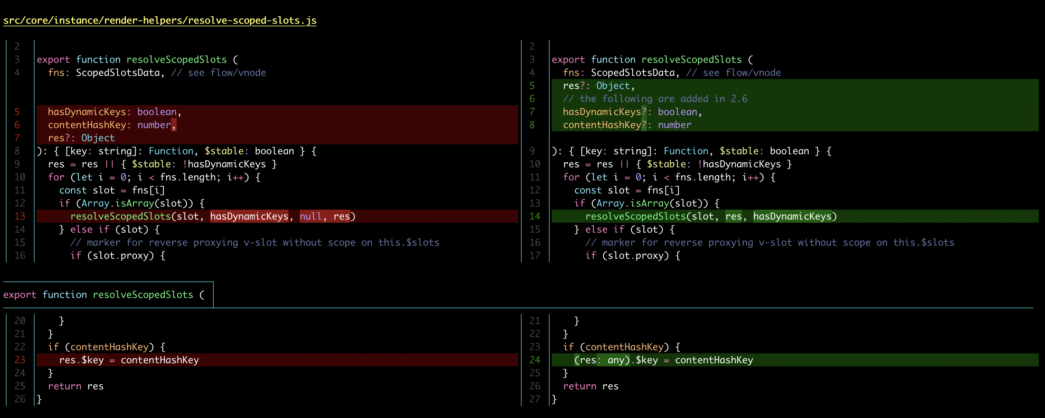 delta showing a side-by-side diff with syntax highlighting