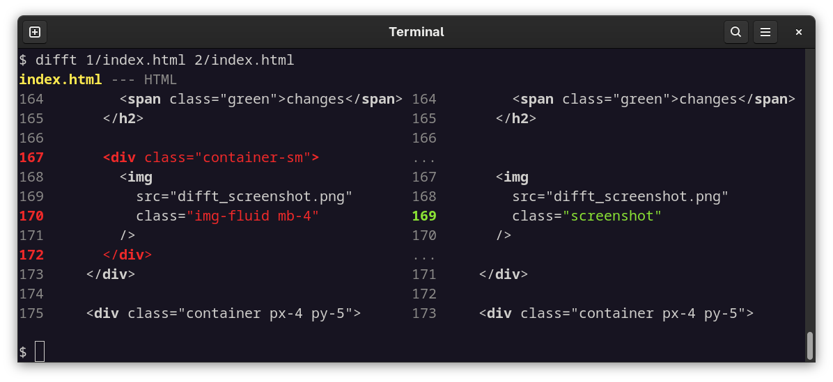 difftastic showing a Rust syntax diff